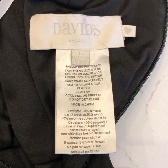 Black David’s Bridal Bridesmaid Gown - Picture 4 of 6